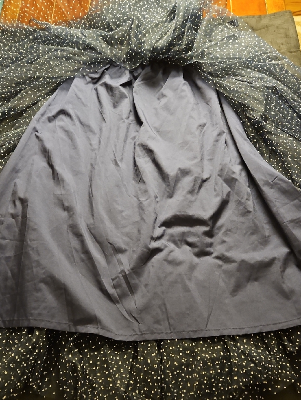Choklate Paris Navy Polka Dot Tulle Skater Skirt M - Picture 10 of 13